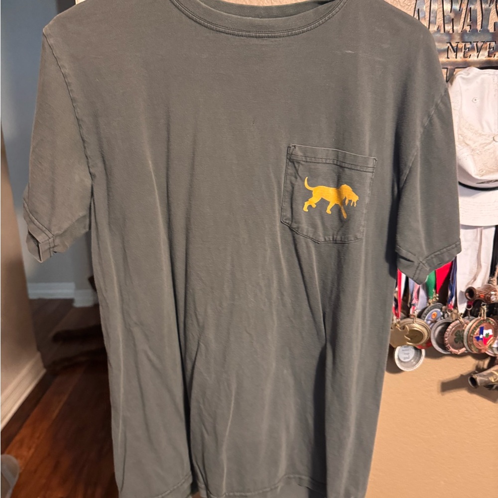 Gray T-Shirt with Yellow Dog Logo